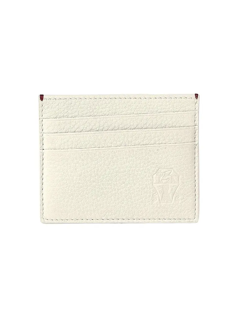 Brunello Cucinelli Men's Fine Grain Calfskin Card Holder - Chalk | Image 1 Brunello Cucinelli Men's Fine Grain Calfskin Card Holder - Chalk | Image 1