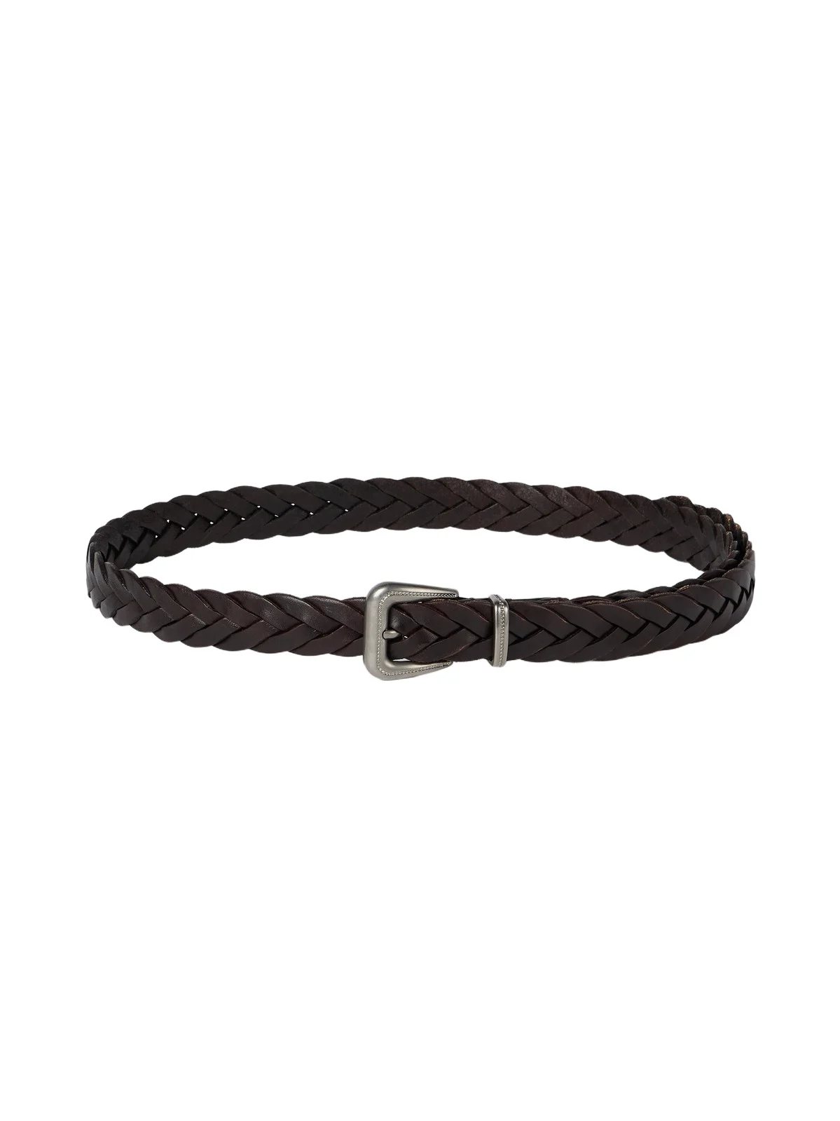 Brunello Cucinelli Women's Braided Leather Belt with Monili - Brown