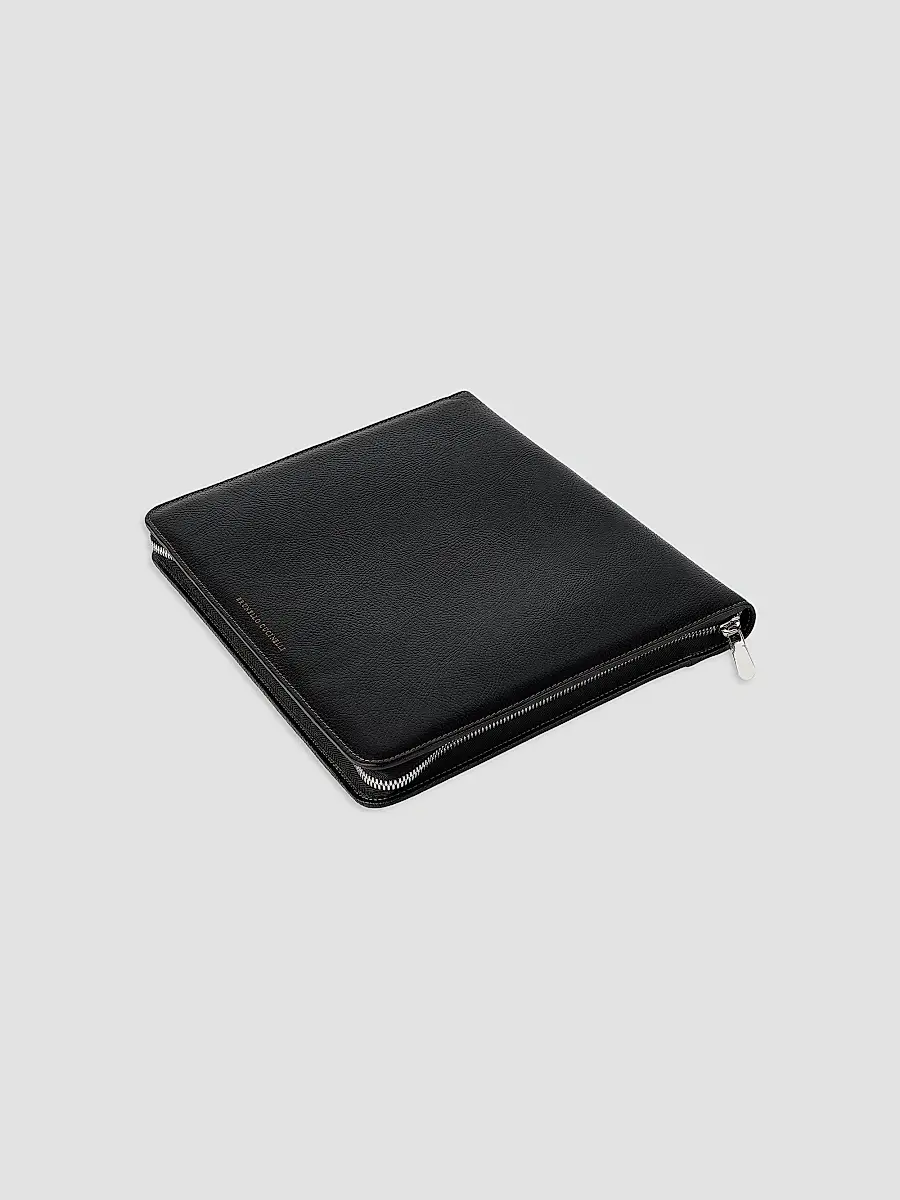 Brunello Cucinelli Men's Grained Calfskin Document Holder | Thumbnail 3 Brunello Cucinelli Men's Grained Calfskin Document Holder | Thumbnail 3