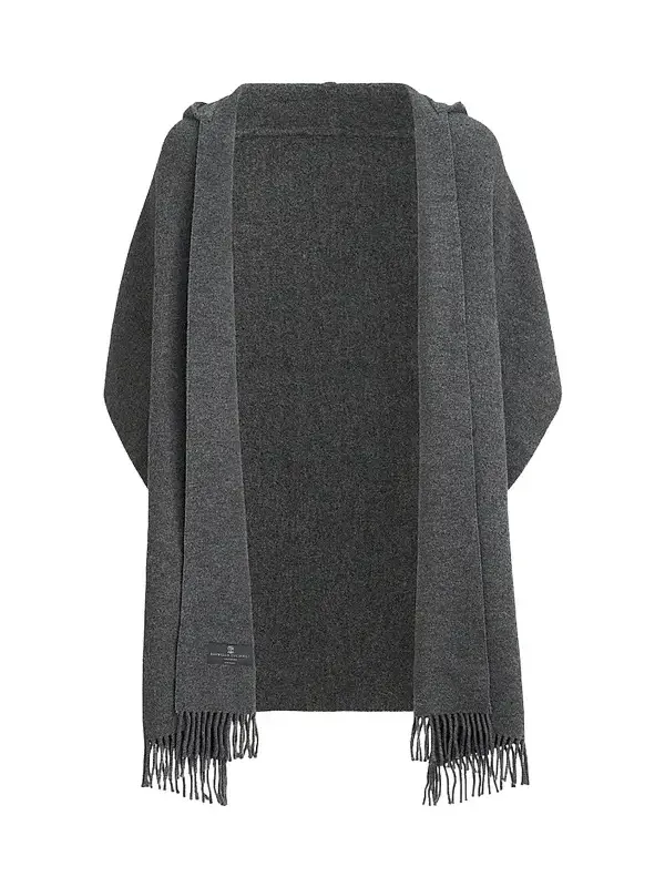 Brunello Cucinelli Women's Hooded Wool and Cashmere Knit Scarf