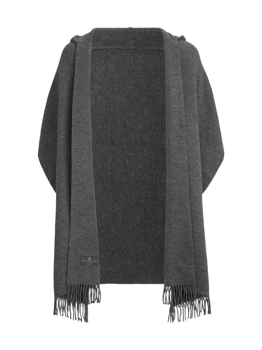 Brunello Cucinelli Women's Hooded Wool and Cashmere Knit Scarf | Thumbnail 1 Brunello Cucinelli Women's Hooded Wool and Cashmere Knit Scarf | Thumbnail 1