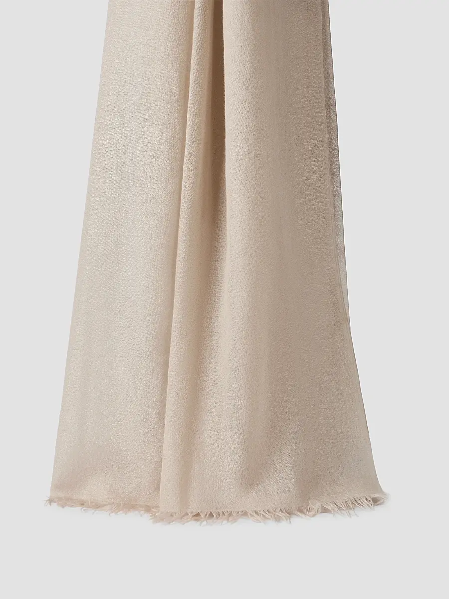 Brunello Cucinelli Women's Cashmere and Silk Scarf - Beige | Thumbnail 2 Brunello Cucinelli Women's Cashmere and Silk Scarf - Beige | Thumbnail 2