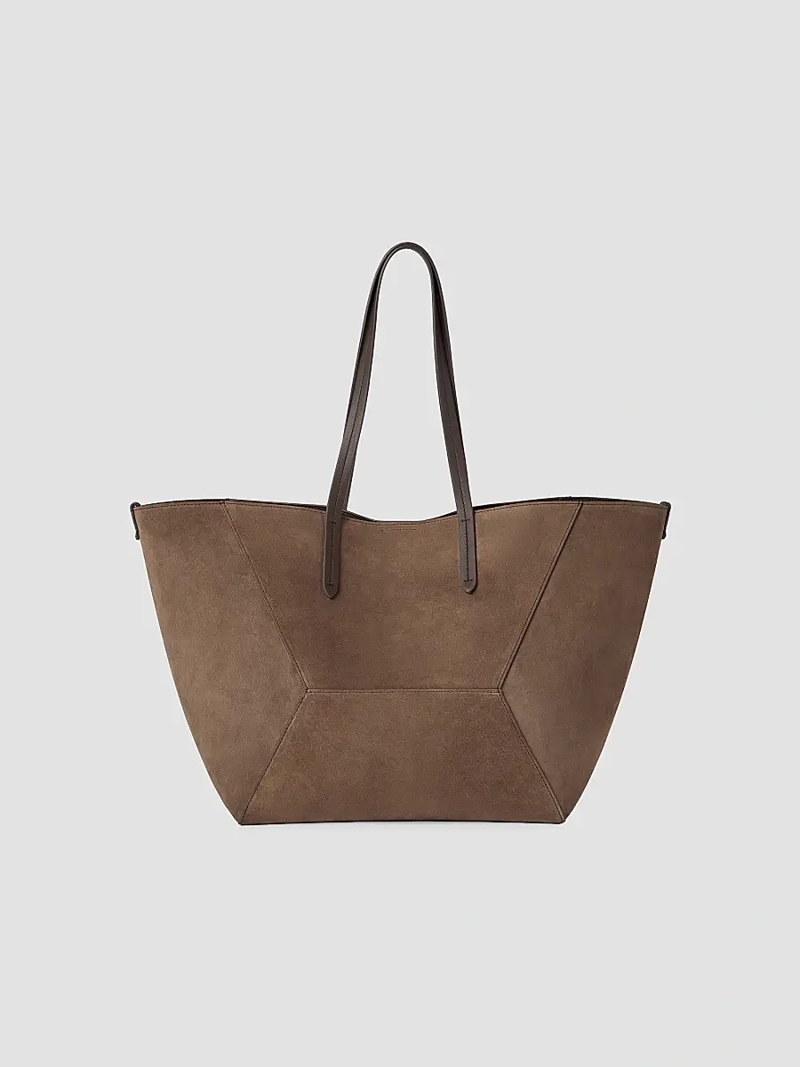 Brunello Cucinelli Women's Duo Large Tote Bag in Suede - Bark | Thumbnail 3 Brunello Cucinelli Women's Duo Large Tote Bag in Suede - Bark | Thumbnail 3