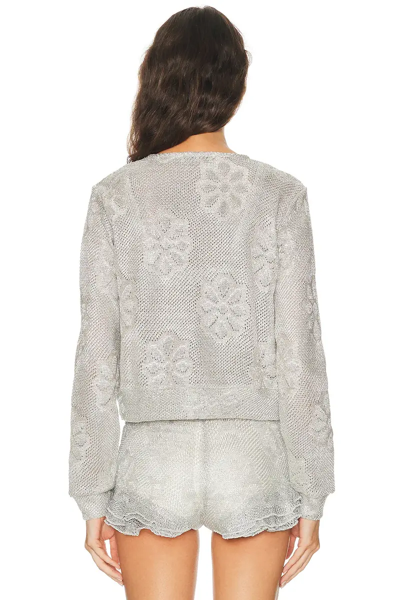 SIEDRÉS Poli Metallic Knit Cardigan | Thumbnail 4