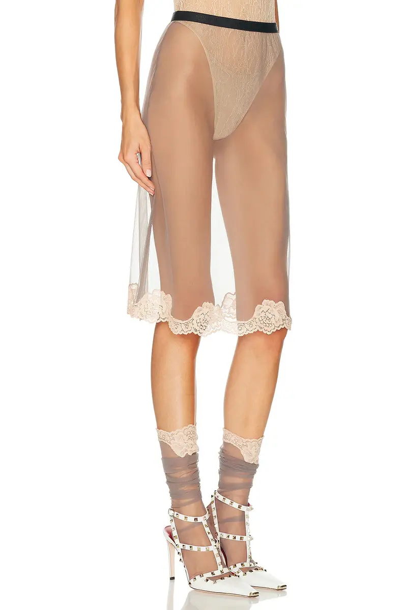 Valentino Lace Jersey Skirt | Thumbnail 2