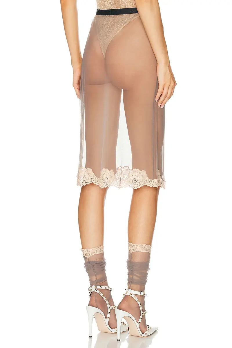 Valentino Lace Jersey Skirt | Thumbnail 4