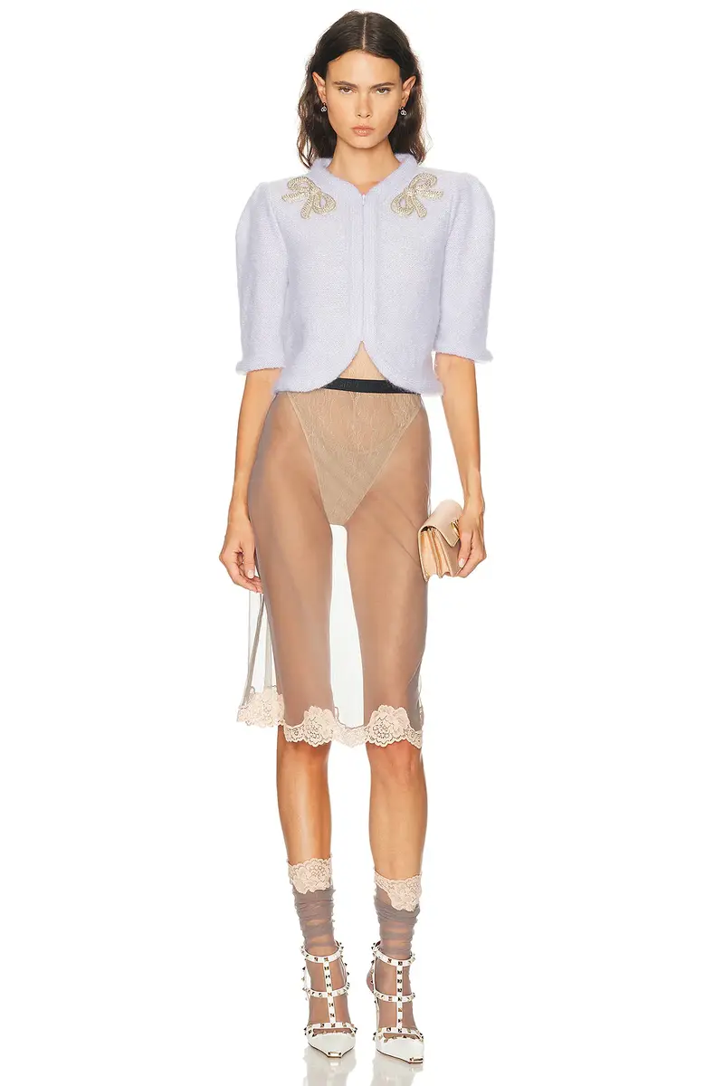 Valentino Lace Jersey Skirt | Thumbnail 5
