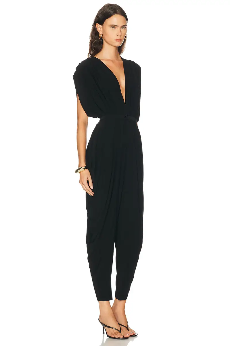Norma Kamali Square Sleeve Waterfall Jumpsuit | Thumbnail 2