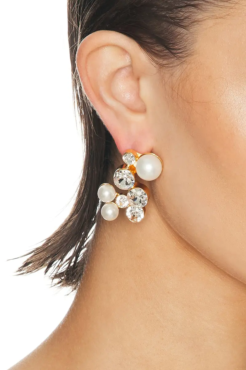 Dries Van Noten Handmade Shell Paste Big Earrings | Thumbnail 2