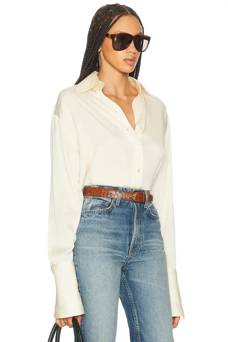 Helsa The Relaxed Silk Shirt | Thumbnail 2
