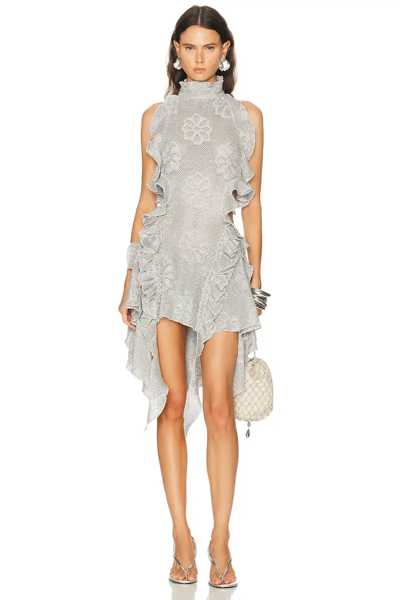 SIEDRÉS Bonnie Metallic Knit Halter Dress | Image 1 SIEDRÉS Bonnie Metallic Knit Halter Dress | Image 1