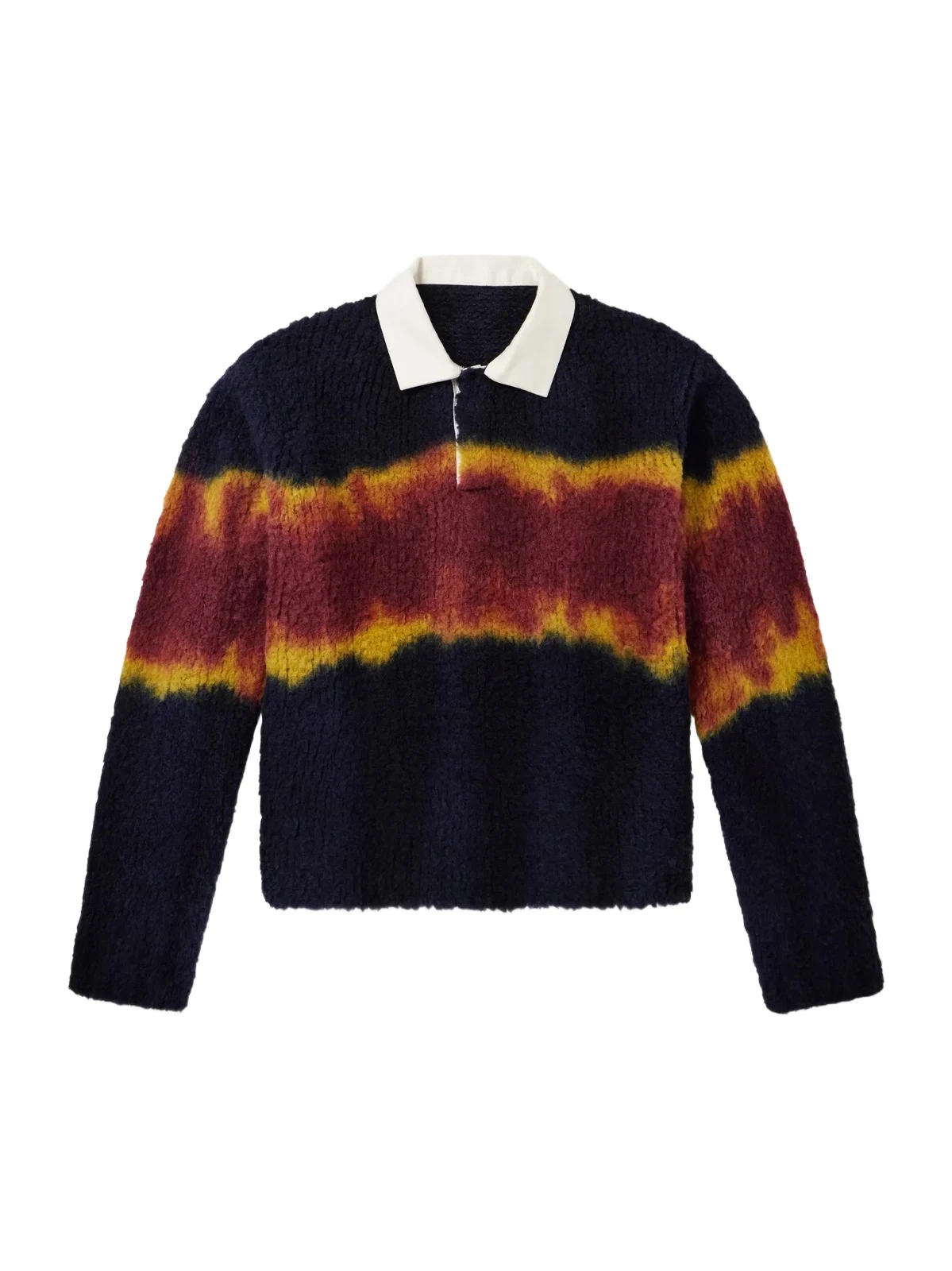 Sacai Chusen-Dyed Wool-Blend Polo Sweater - Men