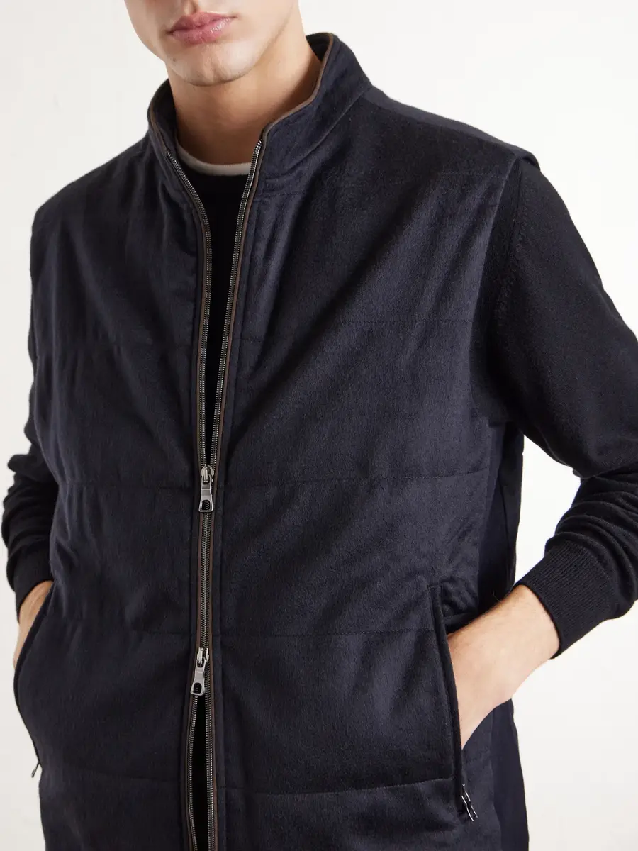 N.Peal Belgravia Cotton-Trimmed Cashmere Vest - Men | Thumbnail 5 N.Peal Belgravia Cotton-Trimmed Cashmere Vest - Men | Thumbnail 5