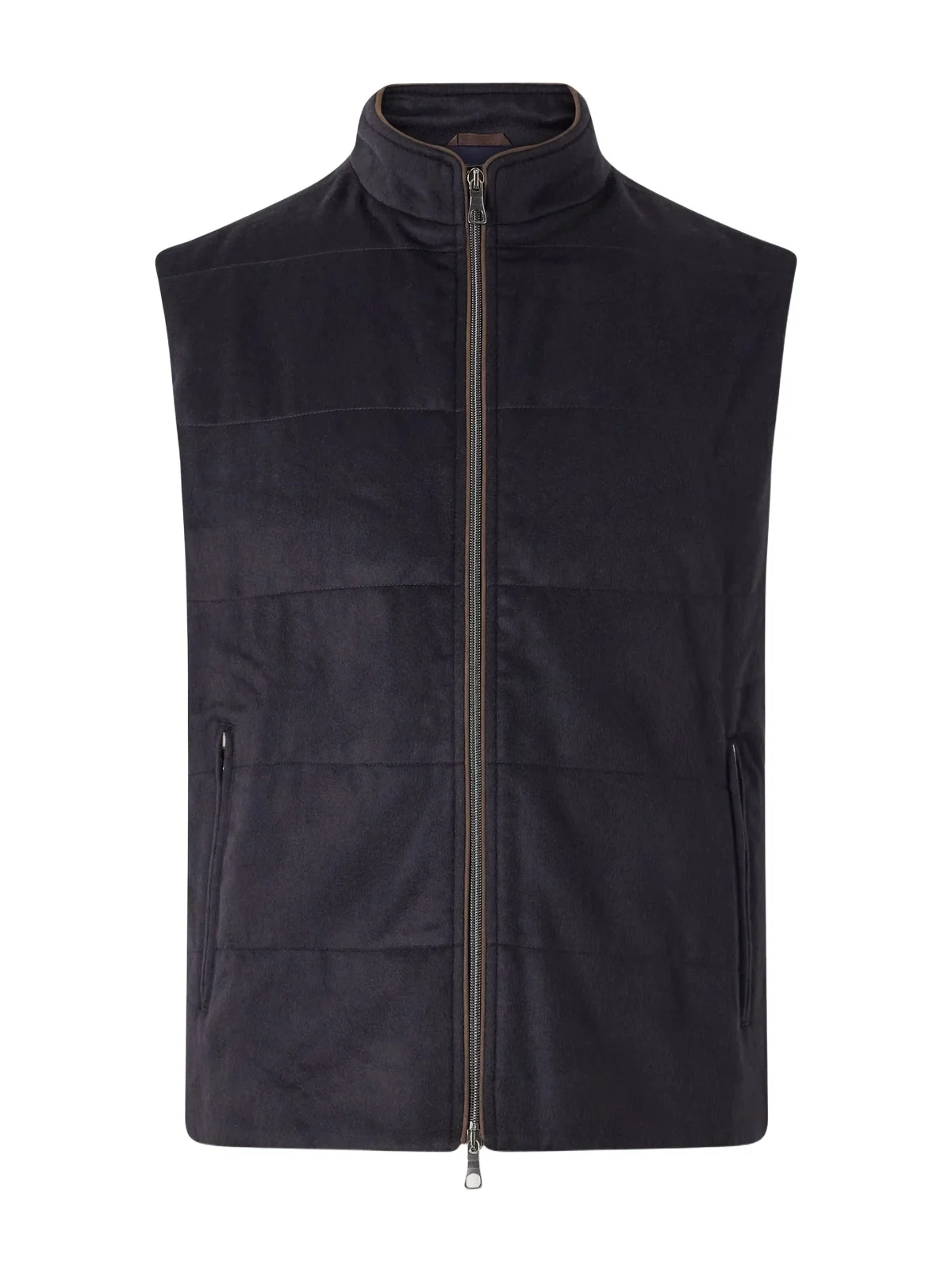 Belgravia Cotton-Trimmed Cashmere Vest - Men Belgravia Cotton-Trimmed Cashmere Vest - Men