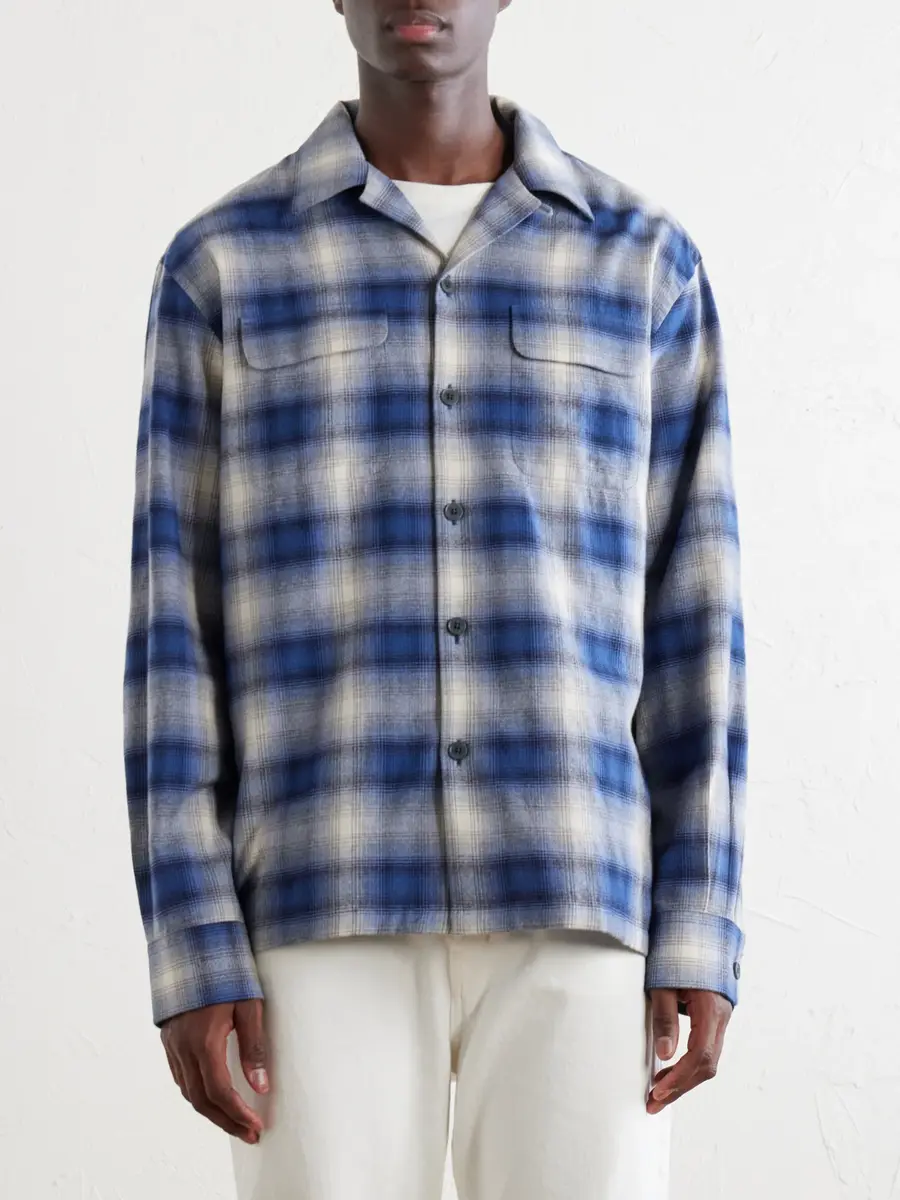 Ralph Lauren Purple Label Checked Cotton and Cashmere-Blend Shirt - Men | Thumbnail 3 Ralph Lauren Purple Label Checked Cotton and Cashmere-Blend Shirt - Men | Thumbnail 3