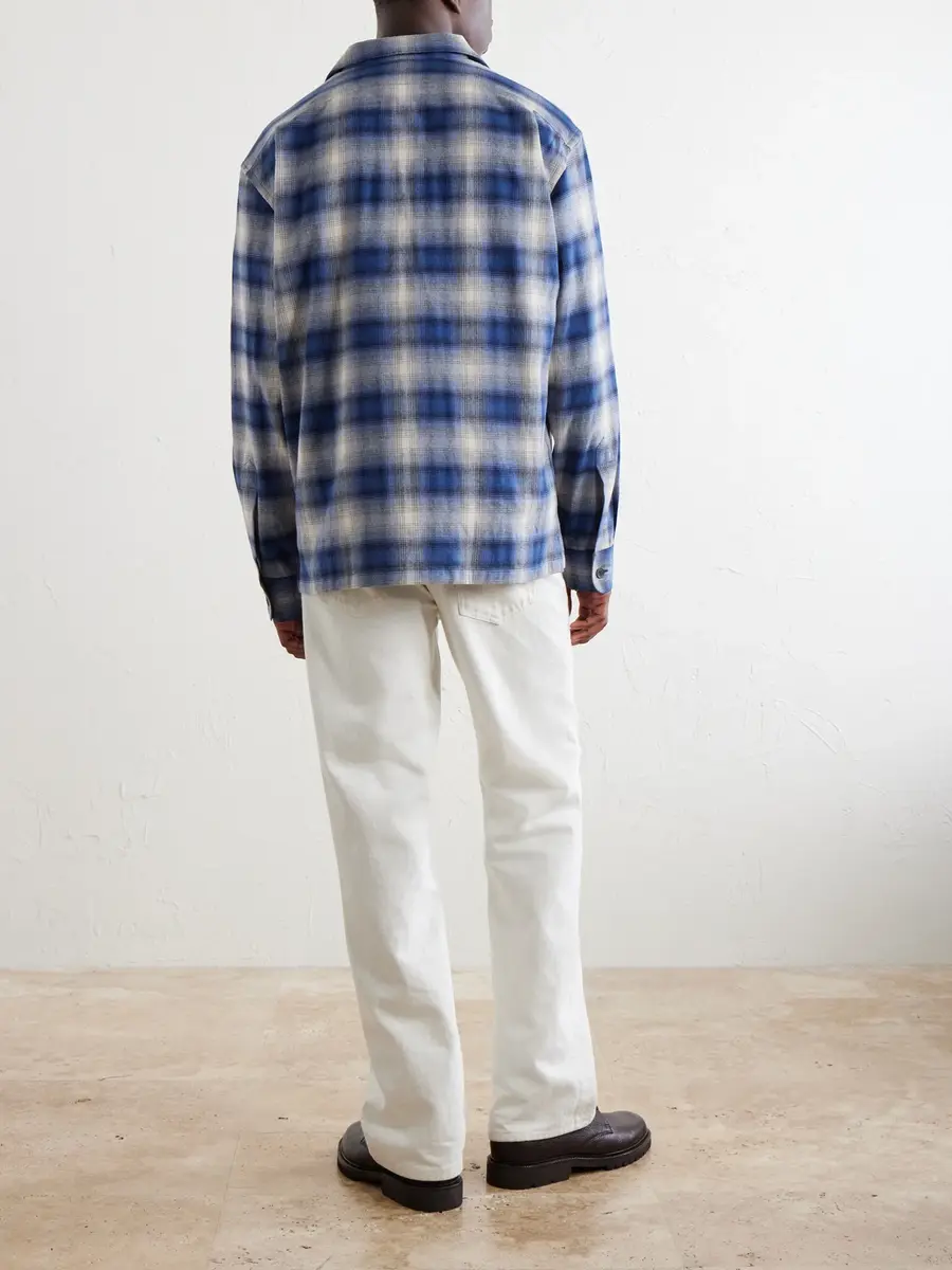 Ralph Lauren Purple Label Checked Cotton and Cashmere-Blend Shirt - Men | Thumbnail 4 Ralph Lauren Purple Label Checked Cotton and Cashmere-Blend Shirt - Men | Thumbnail 4
