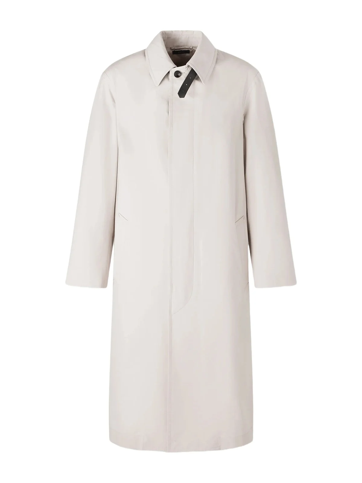 Leather-Trimmed Cotton and Silk-Blend Overcoat - Men Leather-Trimmed Cotton and Silk-Blend Overcoat - Men