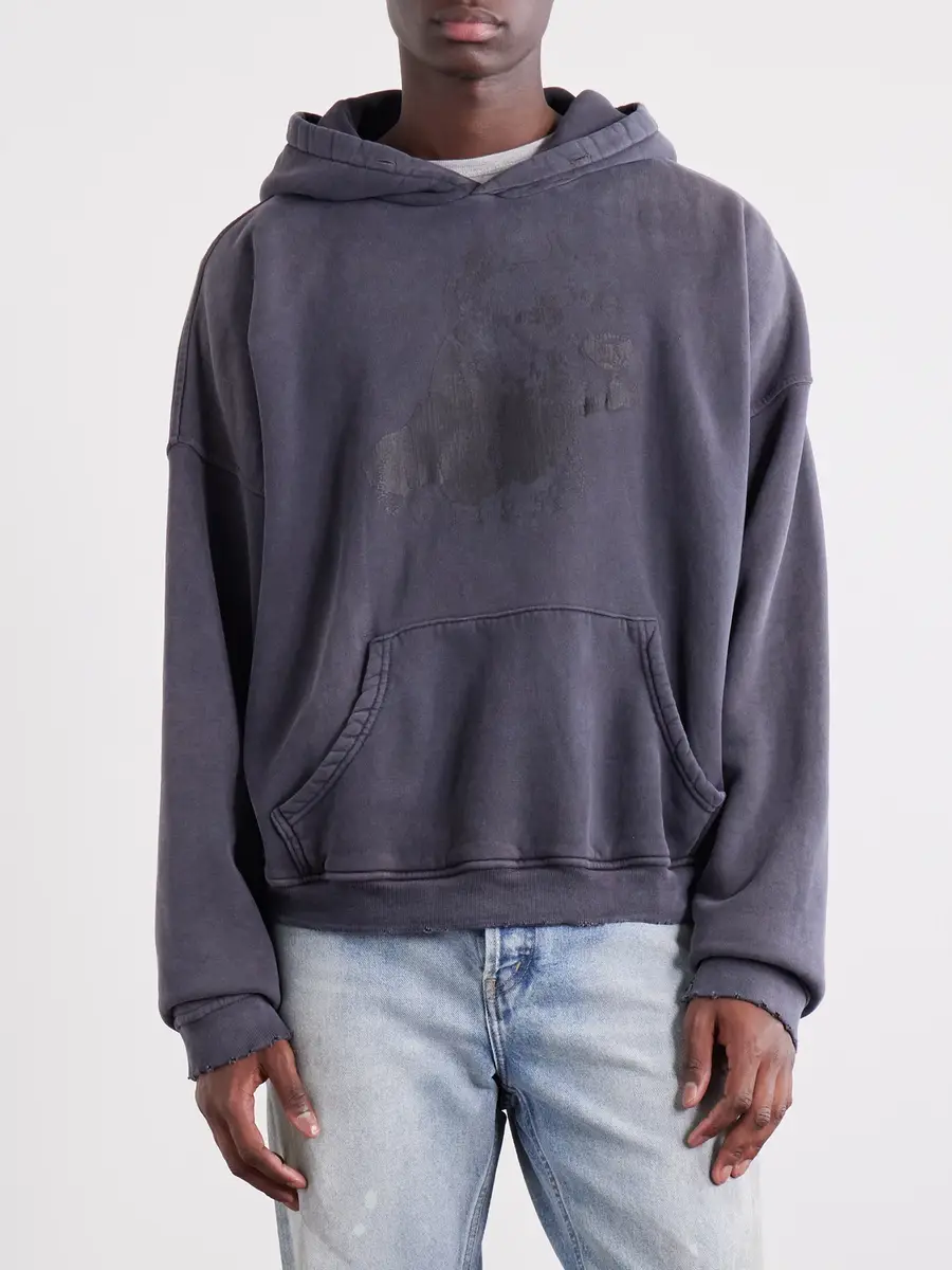 Enfants Riches Déprimés Pit Bull Distressed Printed Cotton-Jersey Hoodie - Men | Thumbnail 3 Enfants Riches Déprimés Pit Bull Distressed Printed Cotton-Jersey Hoodie - Men | Thumbnail 3