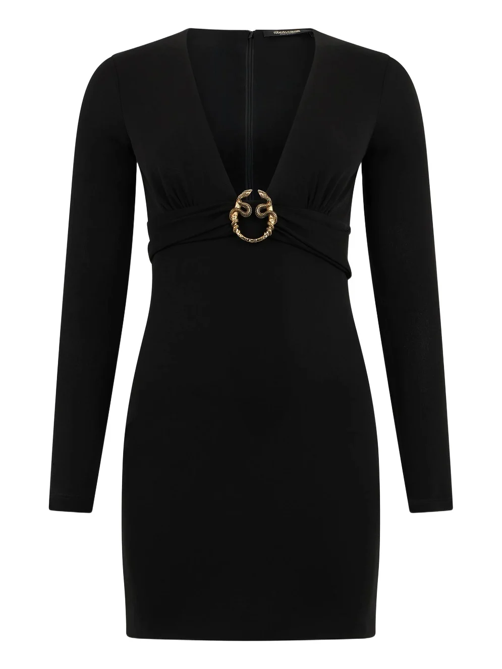 Black Dress Mini With Plunging Neckline Black Dress Mini With Plunging Neckline