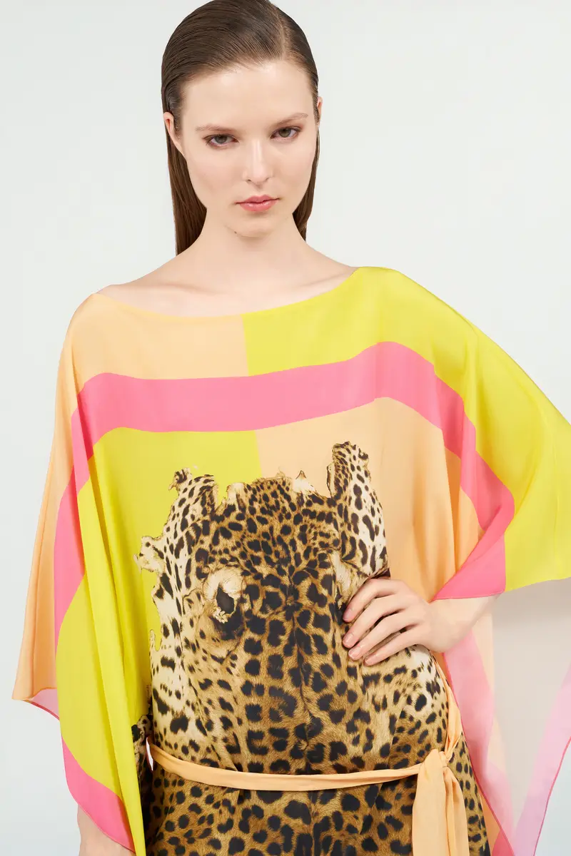 Roberto Cavalli Silk Kaftan with Cavalli Pop Print | Thumbnail 5