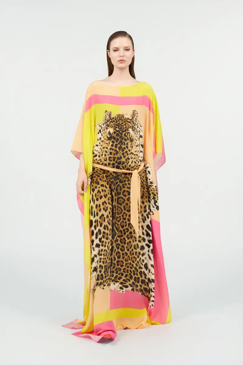 Roberto Cavalli Silk Kaftan with Cavalli Pop Print | Thumbnail 7