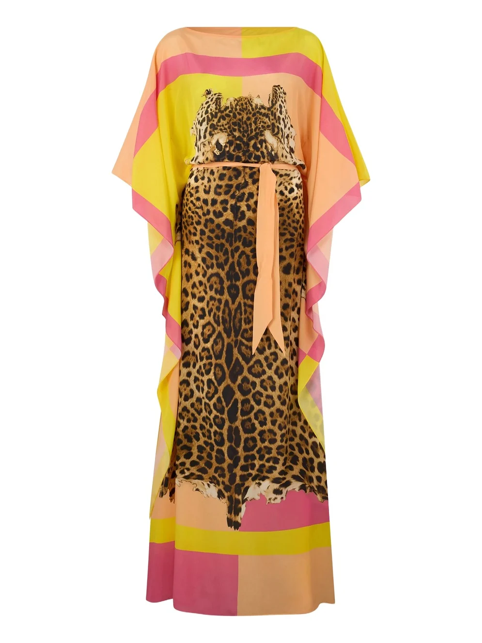 Roberto Cavalli Silk Kaftan with Cavalli Pop Print