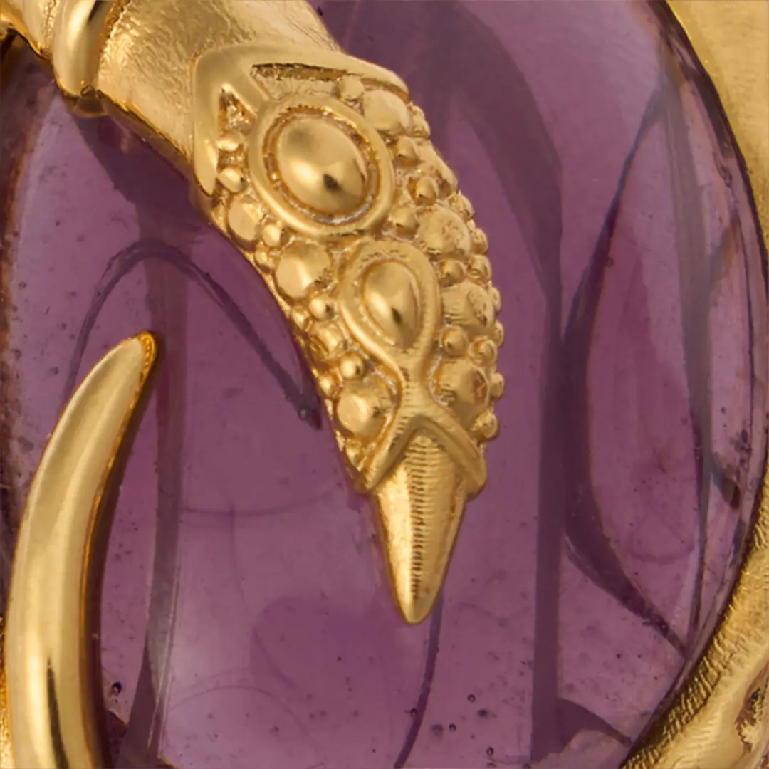 Roberto Cavalli Golden Cocktail Ring With Amethyst Stone | Thumbnail 4