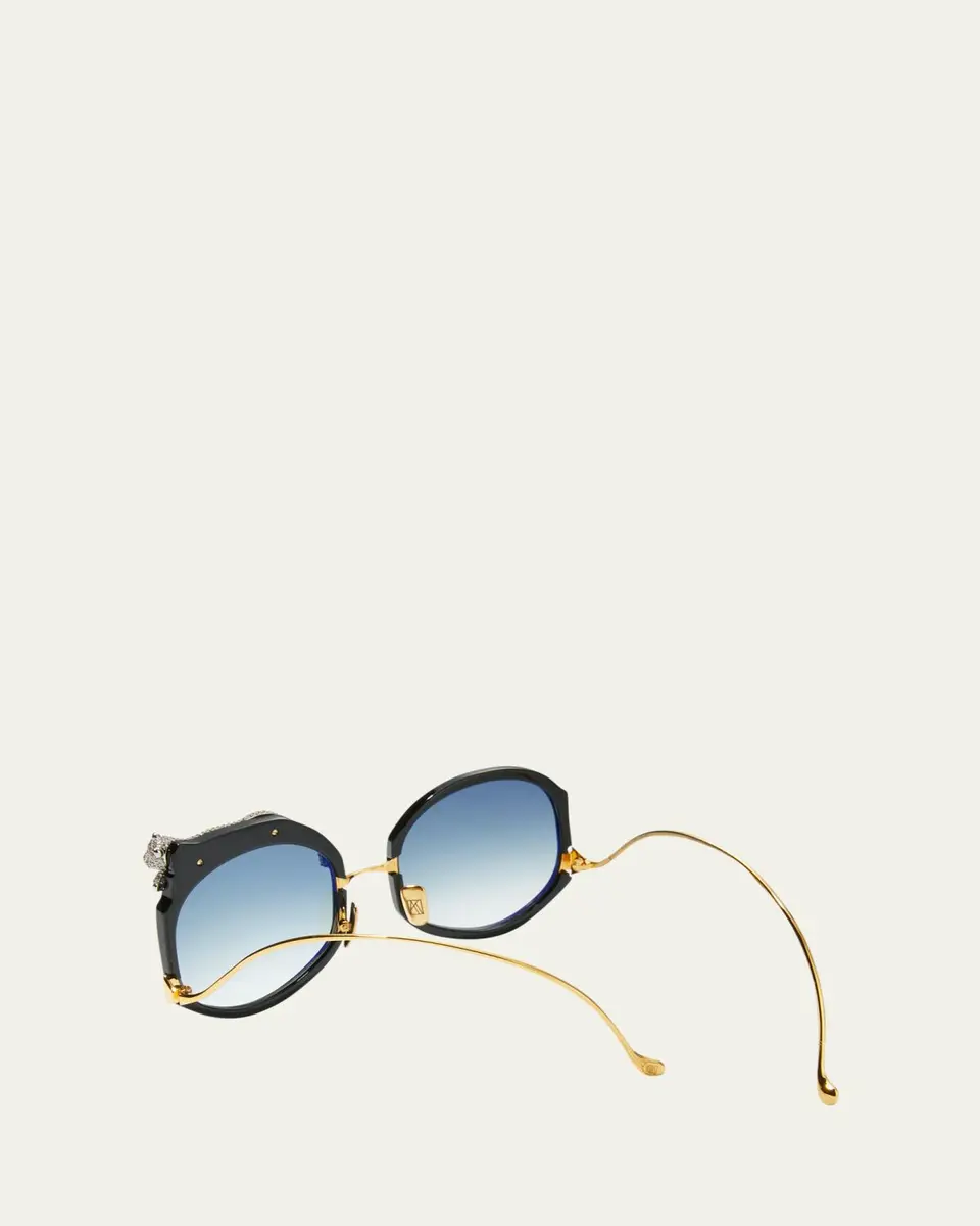 Anna-Karin Karlsson Rose Et Le Reve Leopard Round Acetate Sunglasses | Thumbnail 2 Anna-Karin Karlsson Rose Et Le Reve Leopard Round Acetate Sunglasses | Thumbnail 2