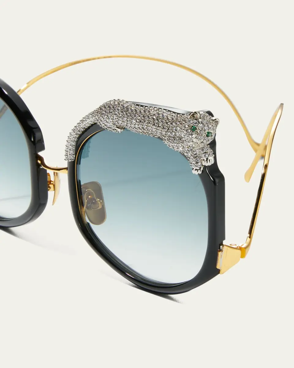 Anna-Karin Karlsson Rose Et Le Reve Leopard Round Acetate Sunglasses | Thumbnail 4 Anna-Karin Karlsson Rose Et Le Reve Leopard Round Acetate Sunglasses | Thumbnail 4