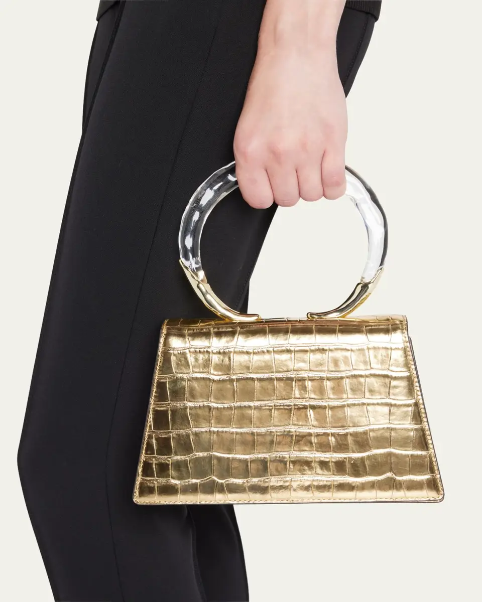 ALEXIS BITTAR Lucite Quad Croc-Embossed Top-Handle Bag | Thumbnail 2 ALEXIS BITTAR Lucite Quad Croc-Embossed Top-Handle Bag | Thumbnail 2