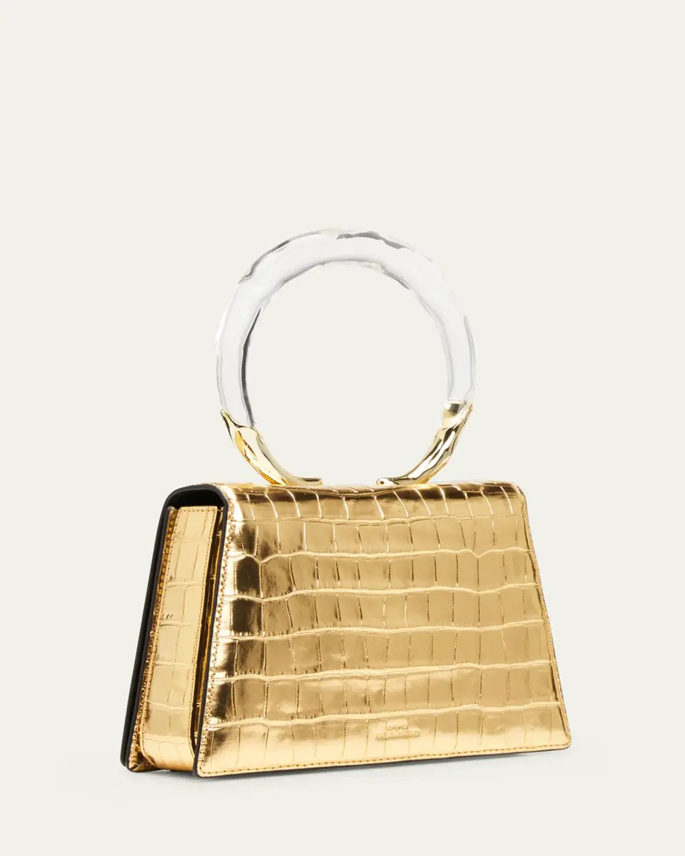 ALEXIS BITTAR Lucite Quad Croc-Embossed Top-Handle Bag | Thumbnail 3 ALEXIS BITTAR Lucite Quad Croc-Embossed Top-Handle Bag | Thumbnail 3