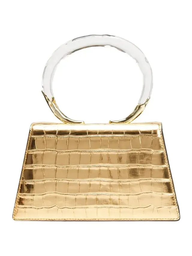 Lucite Quad Croc-Embossed Top-Handle Bag Lucite Quad Croc-Embossed Top-Handle Bag