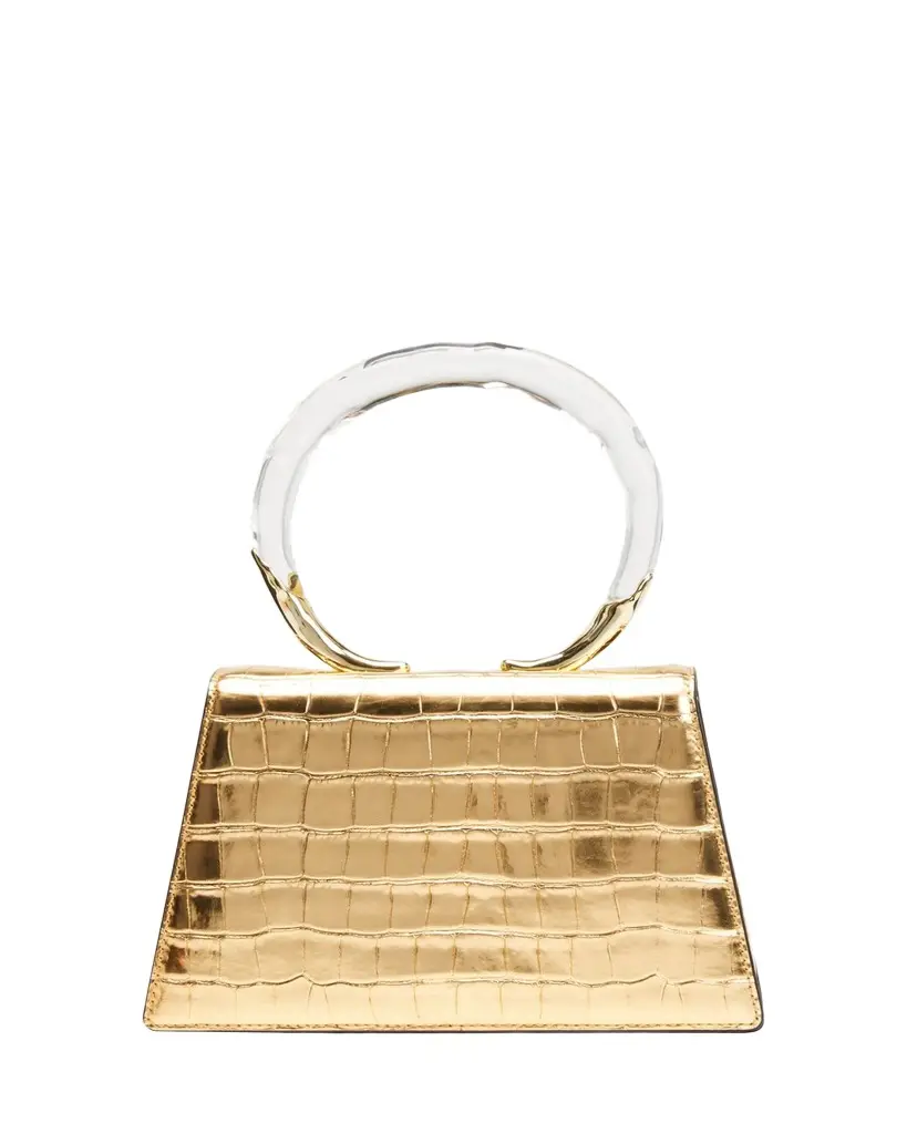 ALEXIS BITTAR Lucite Quad Croc-Embossed Top-Handle Bag | Image 1 ALEXIS BITTAR Lucite Quad Croc-Embossed Top-Handle Bag | Image 1