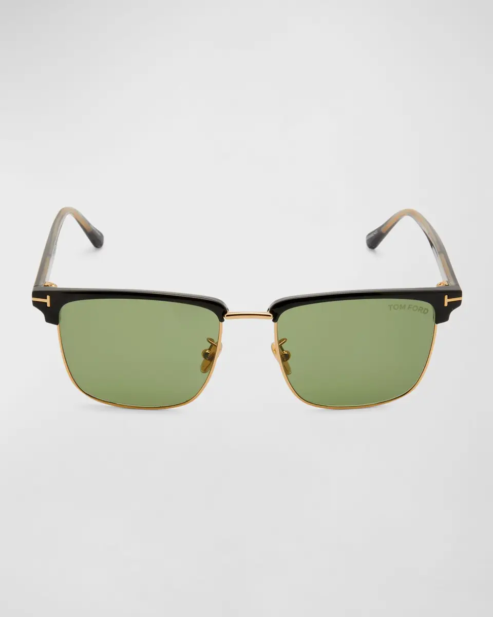 Tom Ford Men's FT0997-Hudson Half-Rim Square Sunglasses | Thumbnail 3