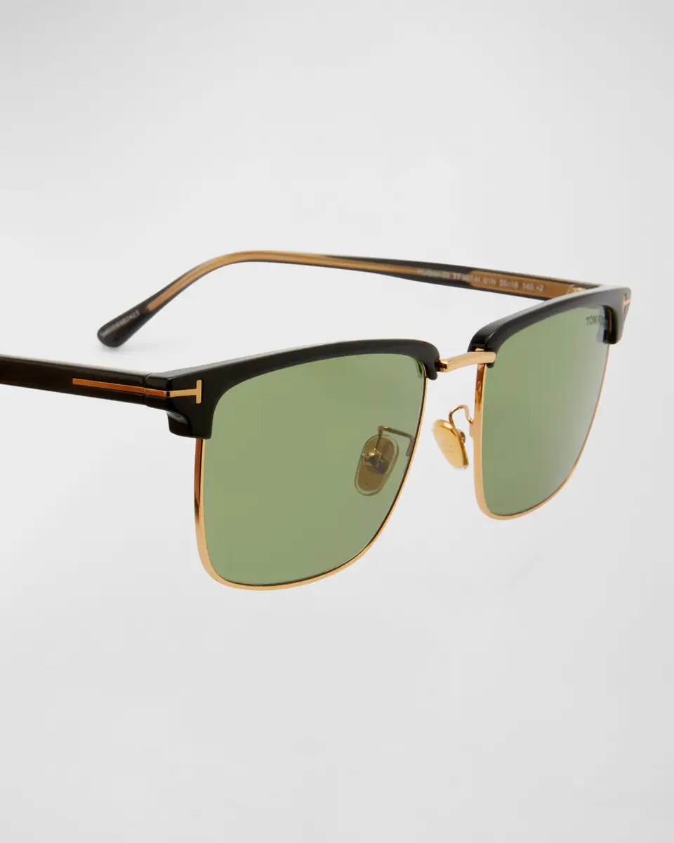 Tom Ford Men's FT0997-Hudson Half-Rim Square Sunglasses | Thumbnail 4