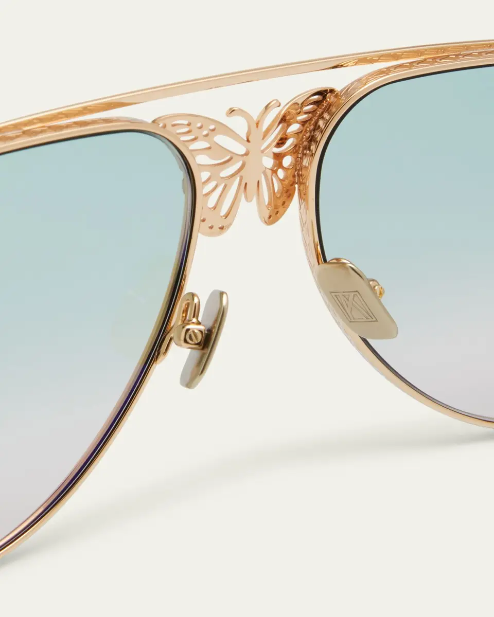 Anna-Karin Karlsson Miss Rosell 2 Butterfly Titanium Aviator Sunglasses | Thumbnail 3