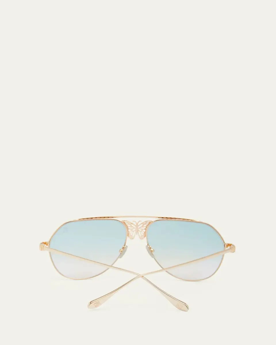 Anna-Karin Karlsson Miss Rosell 2 Butterfly Titanium Aviator Sunglasses | Thumbnail 4