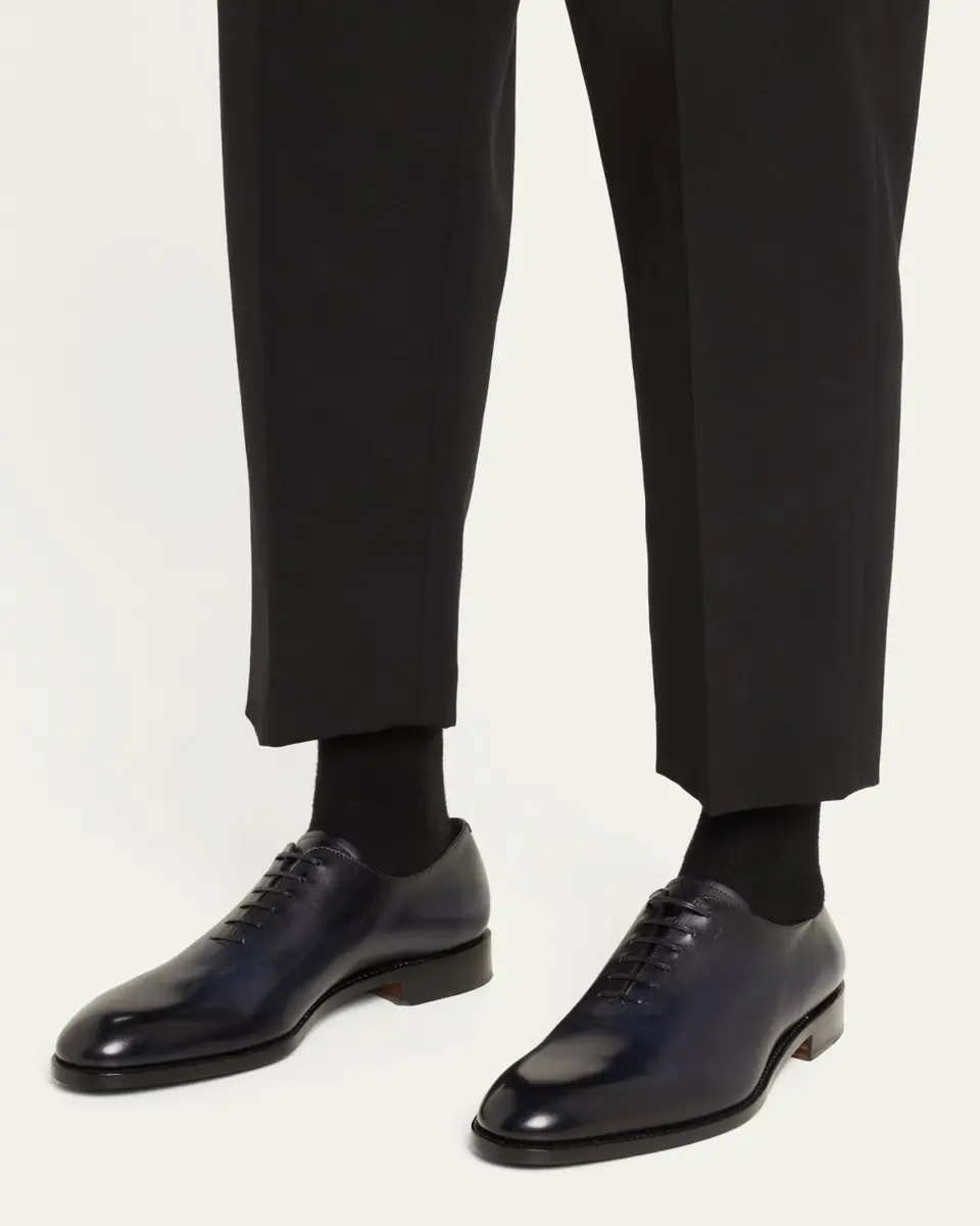 Ferragamo Men's Angiolo Wholecut Leather Oxfords | Thumbnail 2