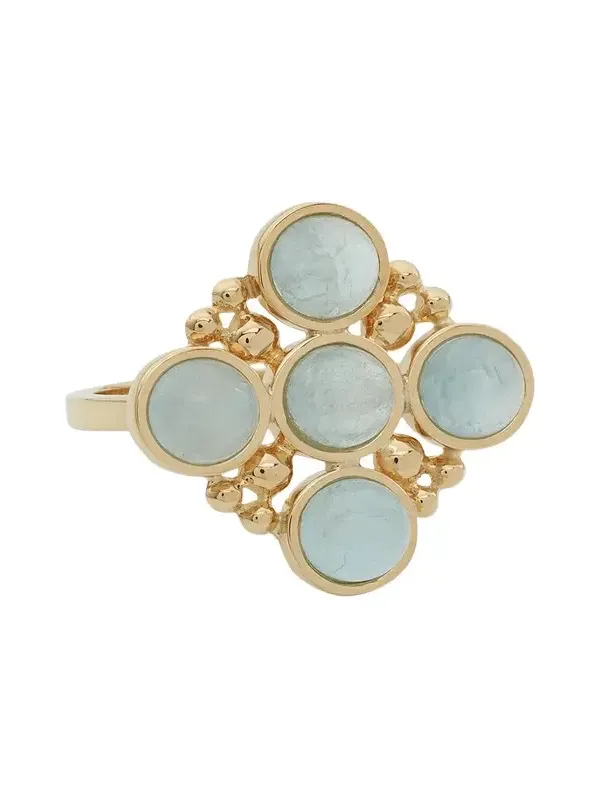 18k Gold Bubbles Aquamarine Ring