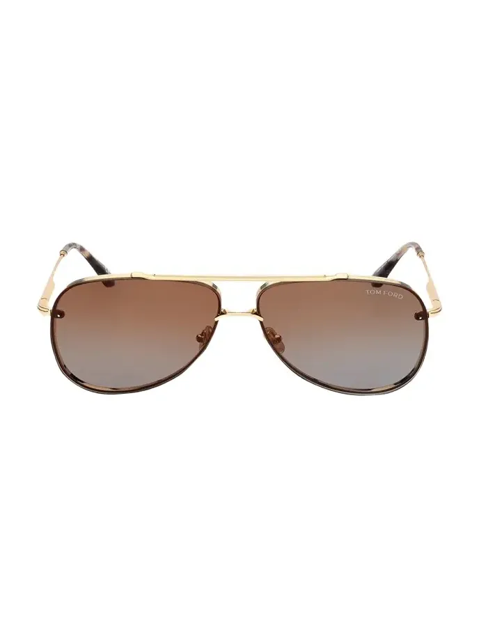 Tortoise Metal & Acetate Aviator Sunglasses Tortoise Metal & Acetate Aviator Sunglasses