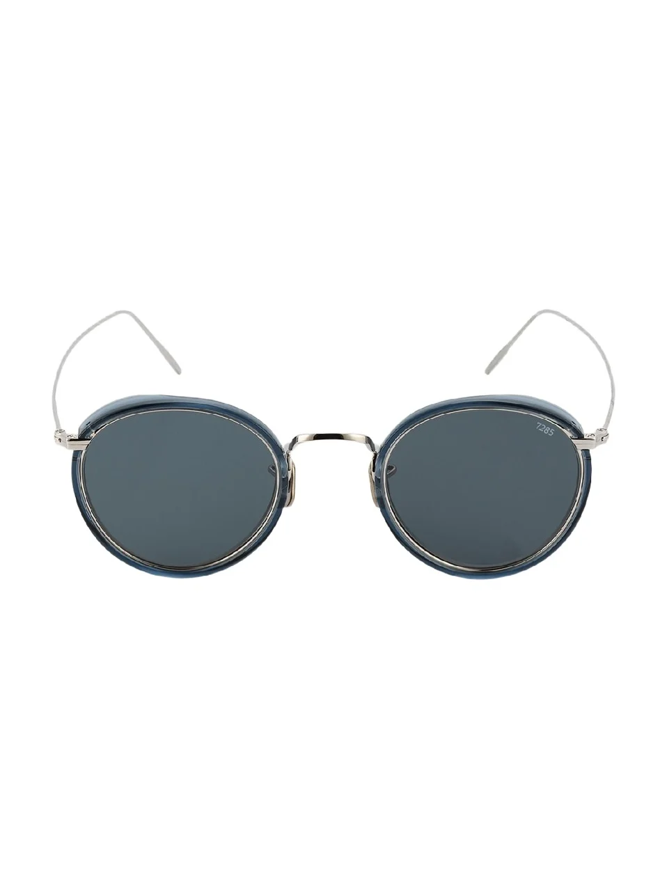 Eyevan Men's 717E Round Acetate-Wrapped Metal Sunglasses