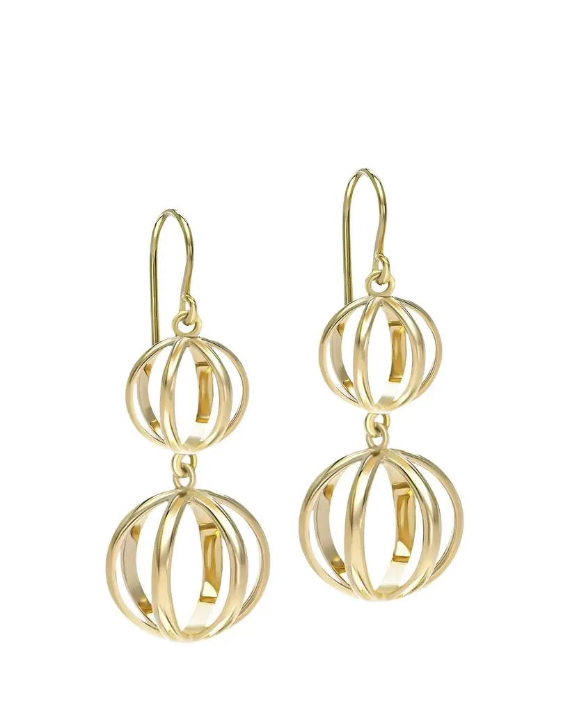 Prisma 18K Yellow Gold Double Cage Drop Earrings Prisma 18K Yellow Gold Double Cage Drop Earrings