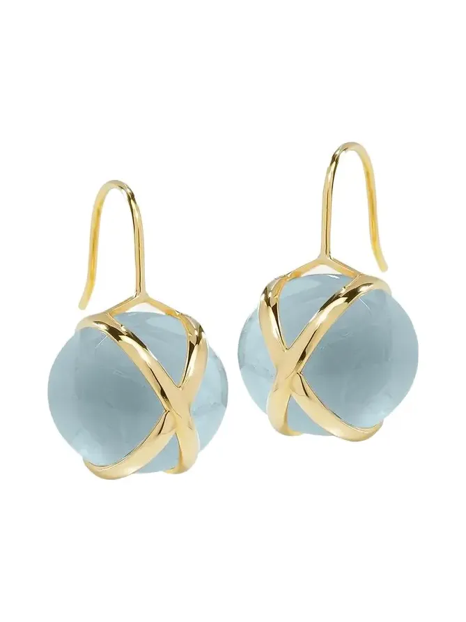 Prisma 18K Yellow Gold Aquamarine Drop Earrings Prisma 18K Yellow Gold Aquamarine Drop Earrings
