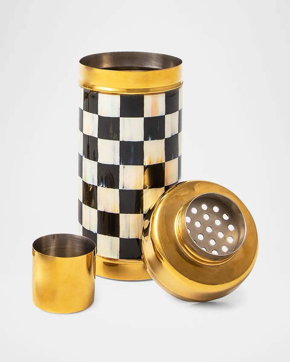 MacKenzie-Childs Courtly Check 3260 Gold Cocktail Shaker | Thumbnail 2 MacKenzie-Childs Courtly Check 3260 Gold Cocktail Shaker | Thumbnail 2