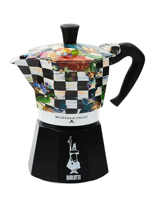 MacKenzie-Childs x Bialetti Moka Express Courtly Flower Market Stovetop Coffee Pot, 6 Cups