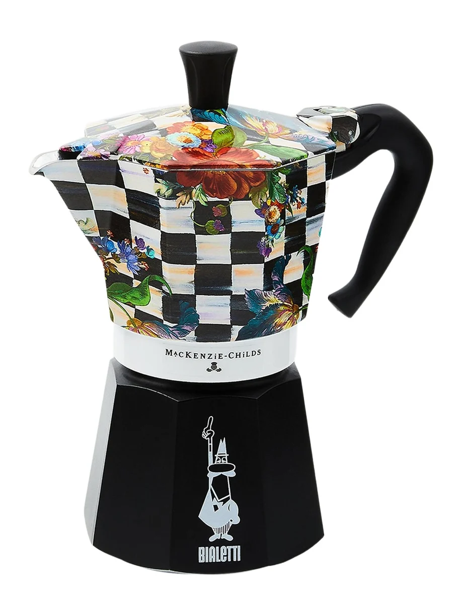 MacKenzie-Childs x Bialetti Moka Express Courtly Flower Market Stovetop Coffee Pot, 6 Cups