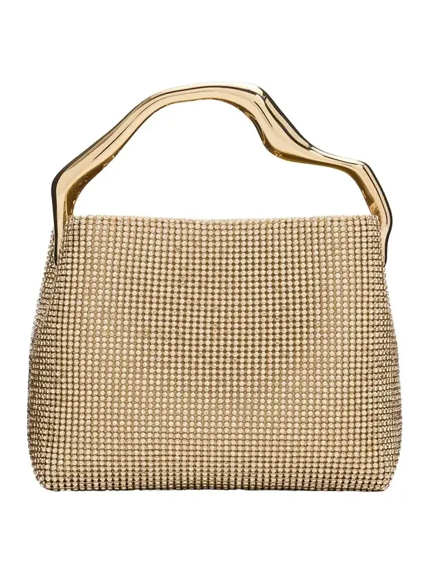 Cult Gaia Solene Mini Rhinestone Sculptural Top-Handle Bag