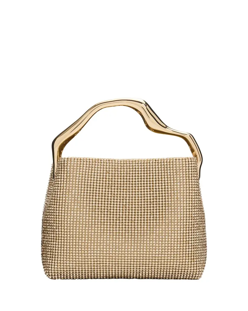 Cult Gaia Solene Mini Rhinestone Sculptural Top-Handle Bag