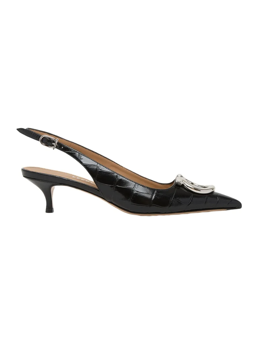 40mm Sara Croc-Embossed Leather Slingback Pumps 40mm Sara Croc-Embossed Leather Slingback Pumps
