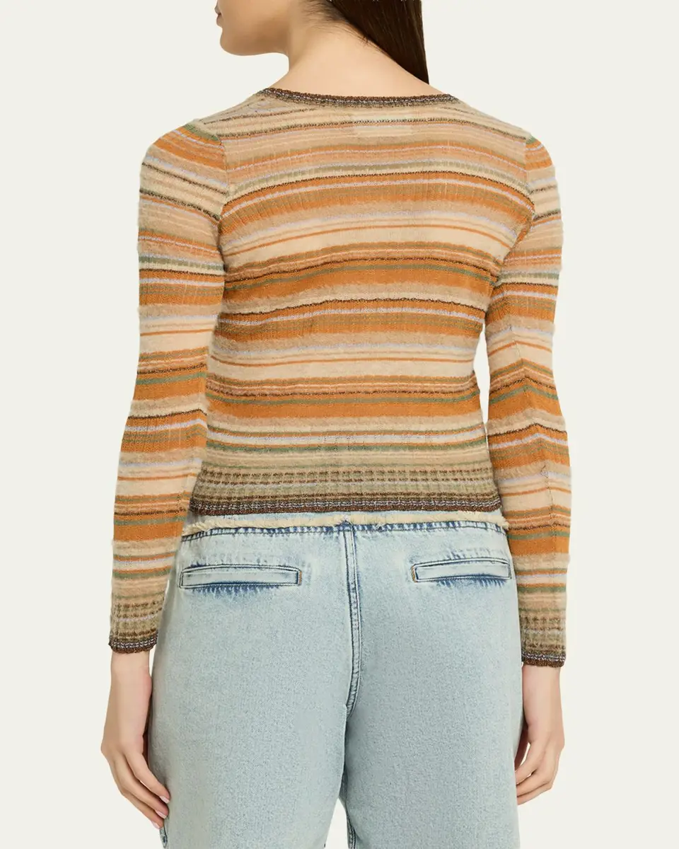 Etoile Isabel Marant Frederica Striped Linen-Blend Top | Thumbnail 3